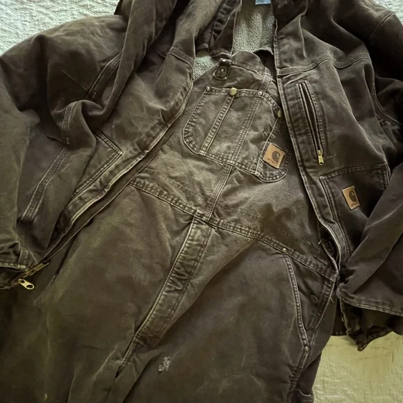 Vintage Carhartt quilted lined, insulated, overalls with jacket. - Picture 1 of 15